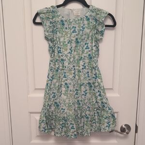 Crewcuts Floral Dress in Blue and Green